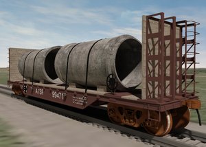 railroad train heavy capacity 3d model