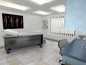 doctor exam room office 3d model
