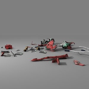 helicopter debris 3d model