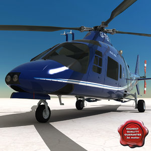 private helicopter agusta a109a 3d 3ds
