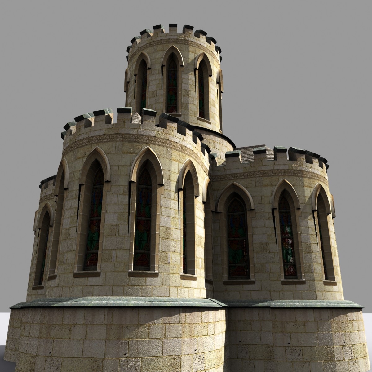 medieval gothic style folly 3d model