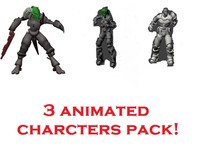 Pack  Of 3 Game Animated Characters