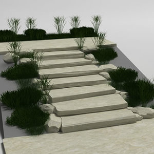 natural stone stair 3d model