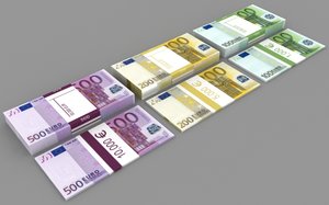 3ds max euro pile o money stacks