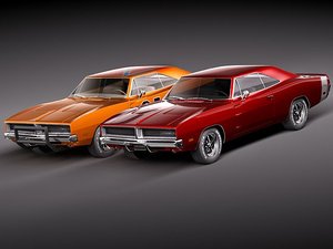 3d model dodge charger 1969 rt