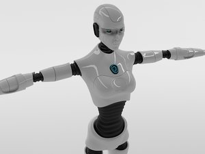 woman robot 3d model