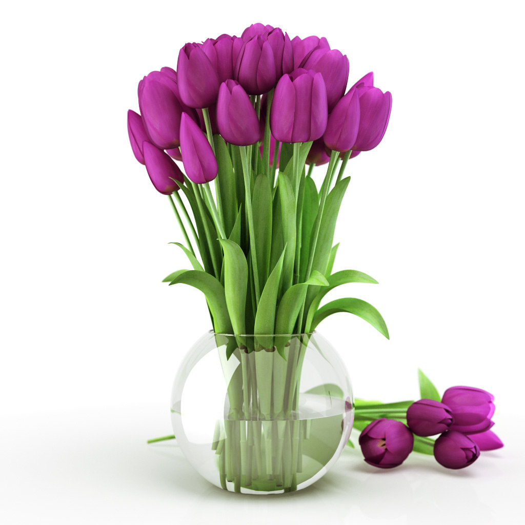 Download 3d tulips vase piece