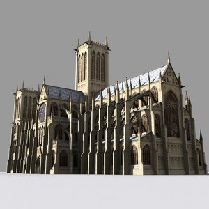 medieval cathedral gothic 3d model