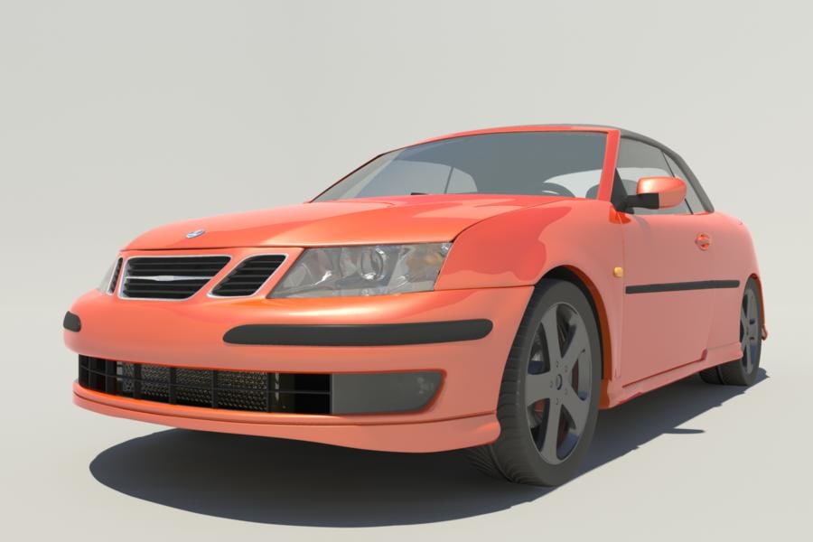 3d model saab 93 aero convertible