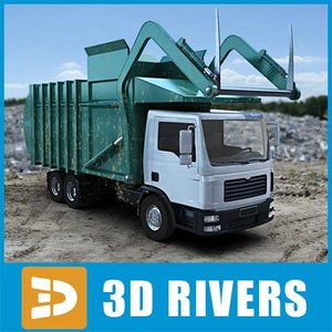 3d loader garbage truck