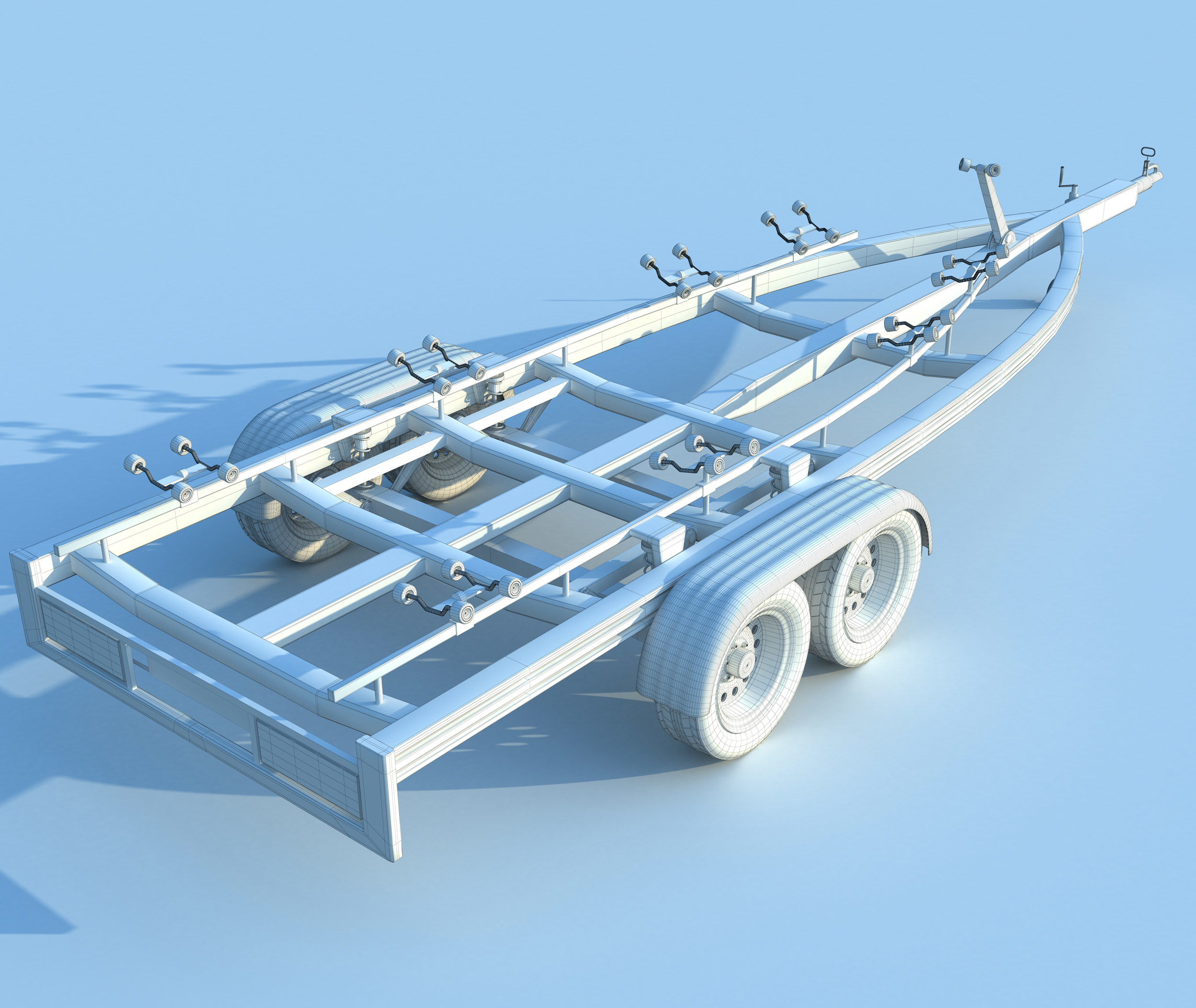 boat trailer 3d model