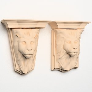 lion head corbels 3d model