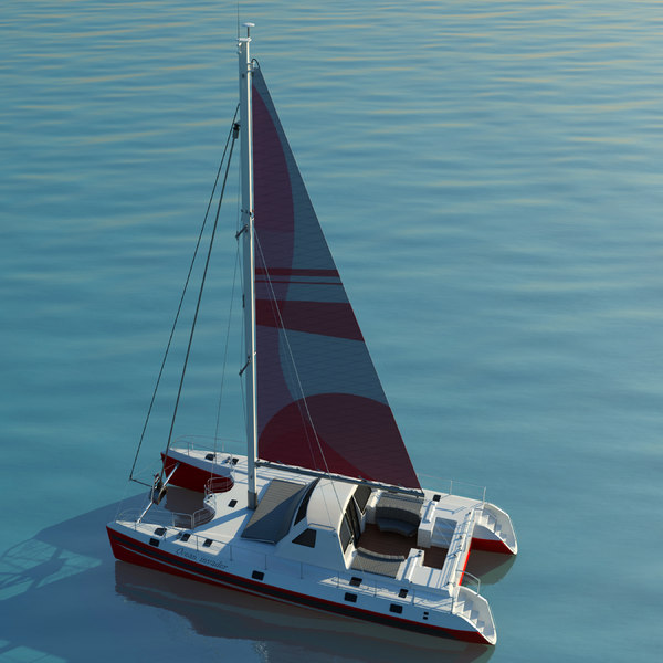 catamaran sailboat 3d model