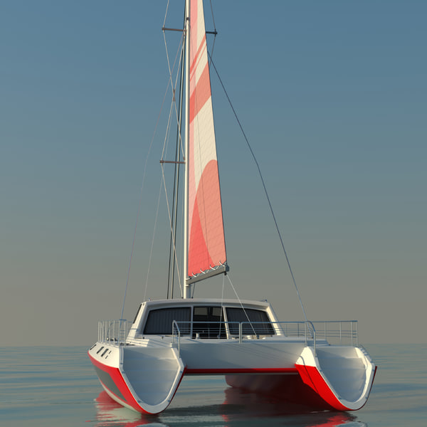 catamaran sailboat 3d model