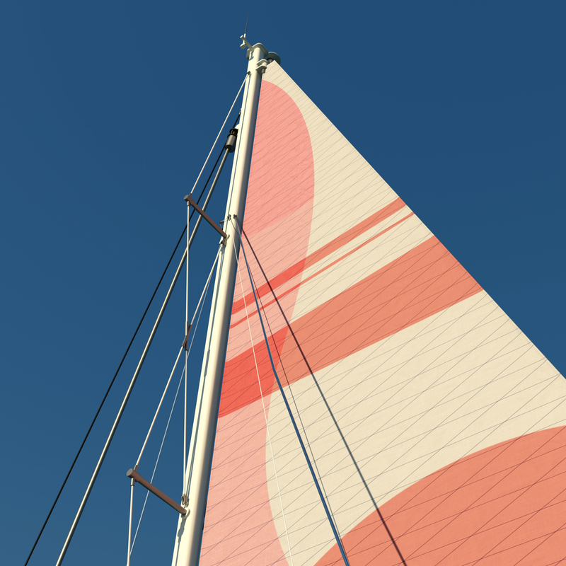 catamaran sailboat 3d model