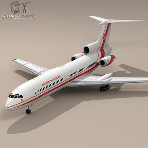 polish tu-154 airliner aircraft 3d model