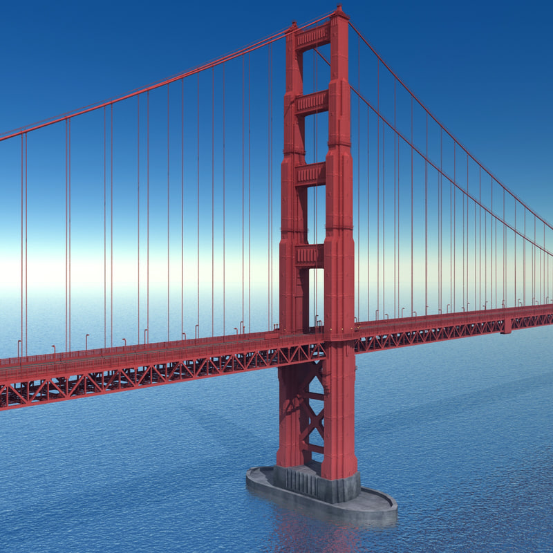 golden gate bridge 3d model