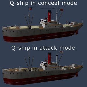 ww1 q-ship ship 3d model