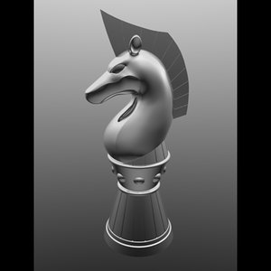 metal piece chess knight 3d model