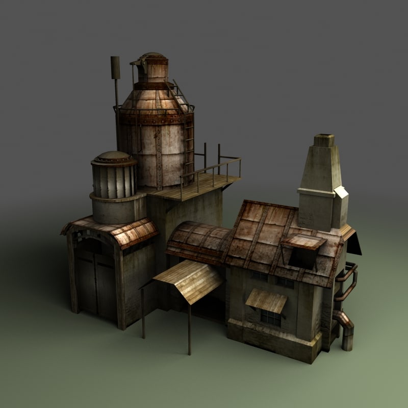 3d model steampunk building
