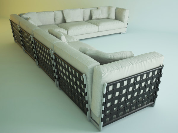 sofa cestone flexform 3d model