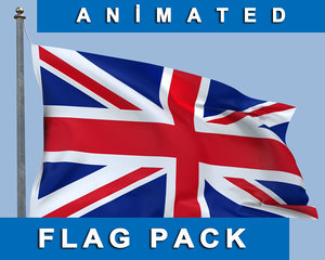3d model animation england flag