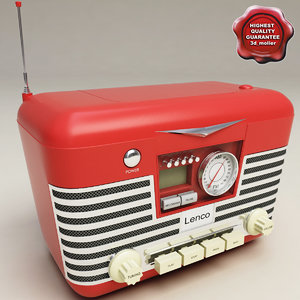 retro radio lenco 3d model