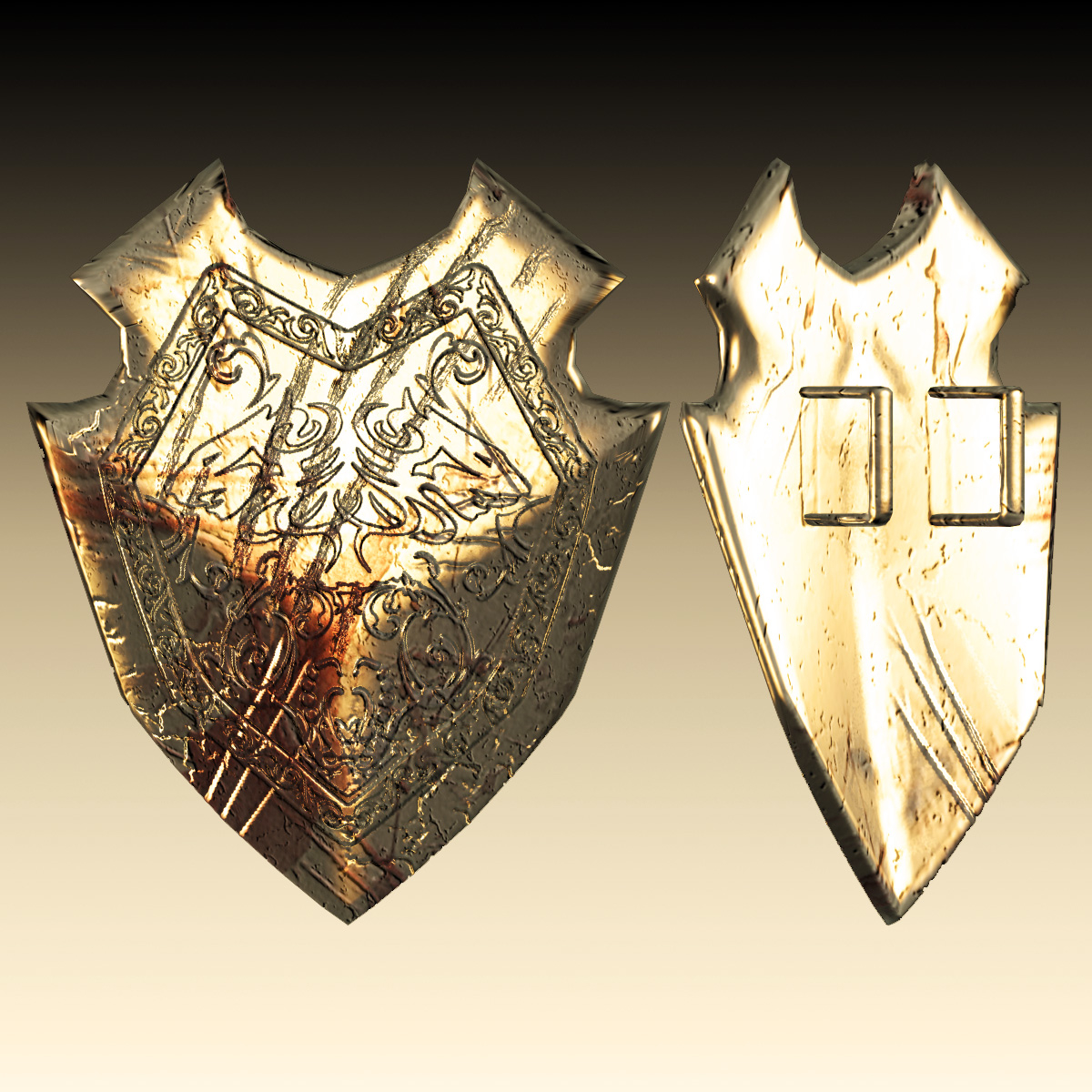 3d metal gladiator shield