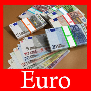 3d complete banknotes euro collectively