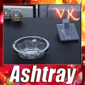 3d realistic ashtray crystal model