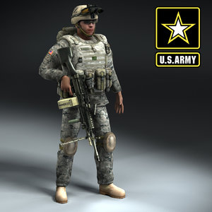army rigged 3d model