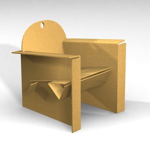 cardboard armchair 3d model