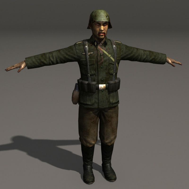 zombie soldier german 3d model