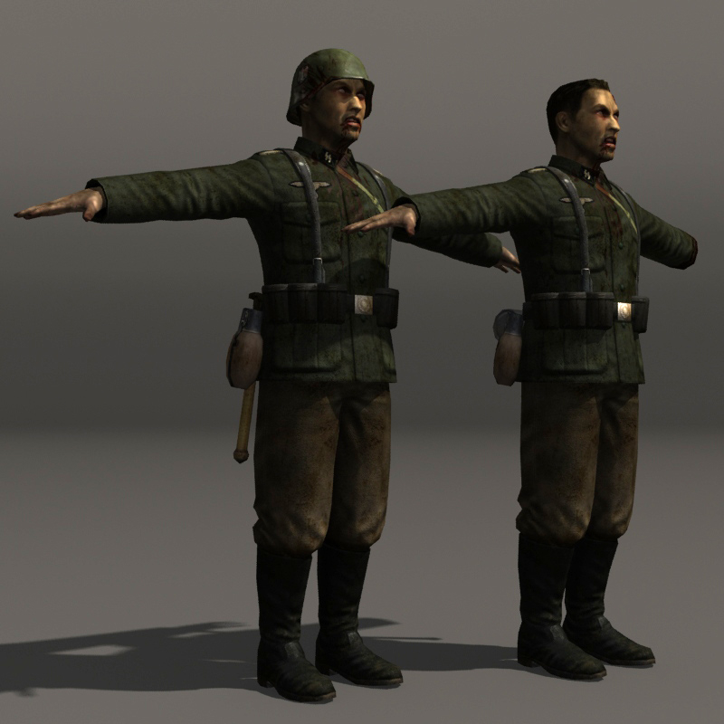 zombie soldier german 3d model