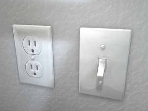 electrical outlet light switch 3d model