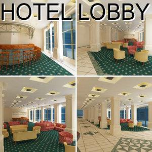 hotel lobby 3d model