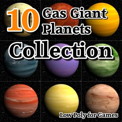 10 Gas Giants Planets 3d Model