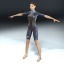 3d character rigged female figure