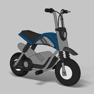 3d electric bike rendered toon