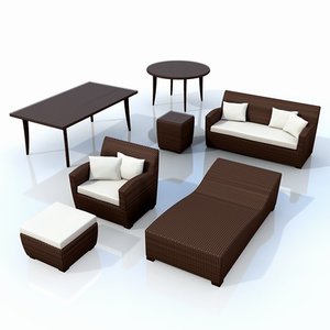 synthetic garden furniture 3d model