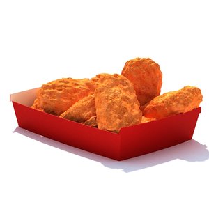 10piece spicy chicken nuggets 3d model