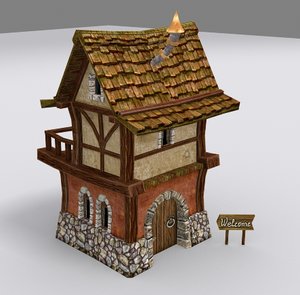 3d medieval fantasy country house model