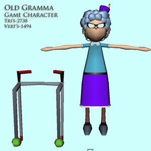 old lady grandmother 3d model