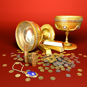 small treasure gold 3d max