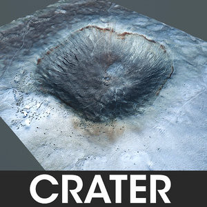 crater meteor terrain 3d model