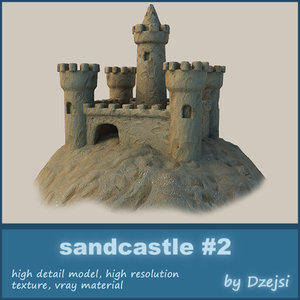 3d sandcastle sand castle model