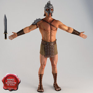 3d model gladiator t-pose