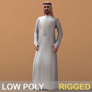 3d arab man character rigged model