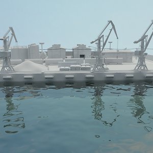 shipping port 3d model