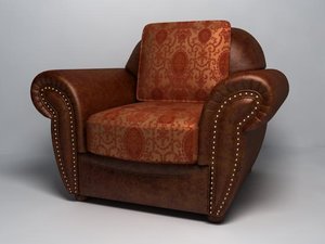 leather armchair classic style 3d model